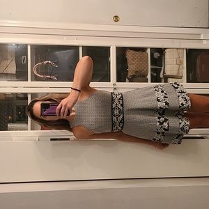 Black and white mini dress